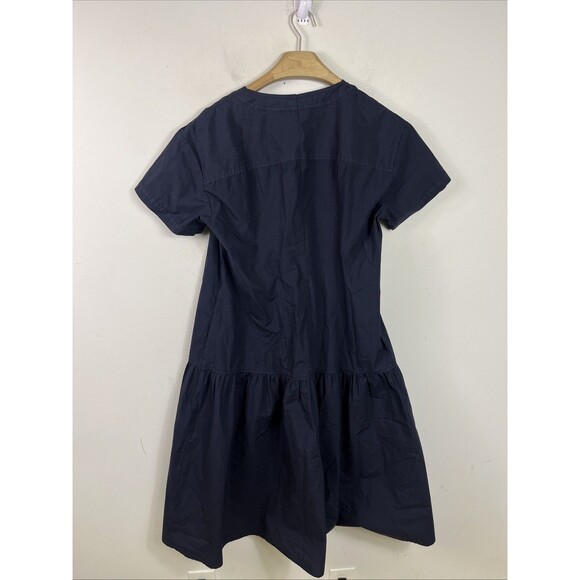 Alex Mill Kelsey Paper Poplin Short Sleeve Shirtdress In Navy Blue Midi Large - Picture 5 of 9